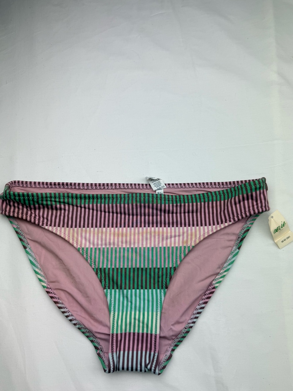 aerie swim Multicolor Striped Bikini Bottoms - Pink & Green